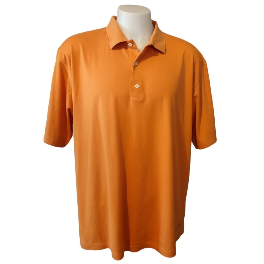 Greg Norman  Polo Golf Shirt Men's 2XL Collared With Logo Short Sleeve‎ Orange